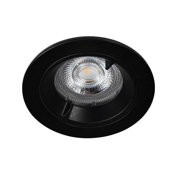 Spot à encastrer Caius LED GU10 Ø8,5cm IP44 345lm 50W 5.2W GoodHome blanc neutre noir