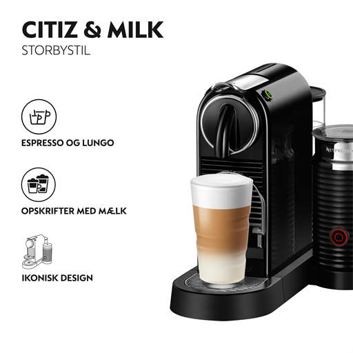 Nespresso Citiz & Milk D123 Kaffemaskine, Black