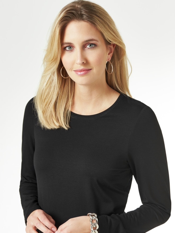 Viskose-Shirt Langarm