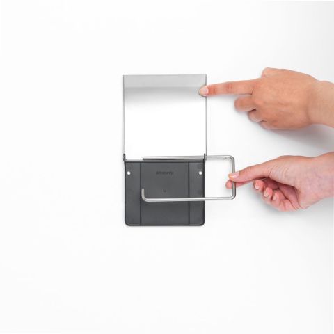 ReNew Toiletrolhouder met klep - Brilliant Steel
