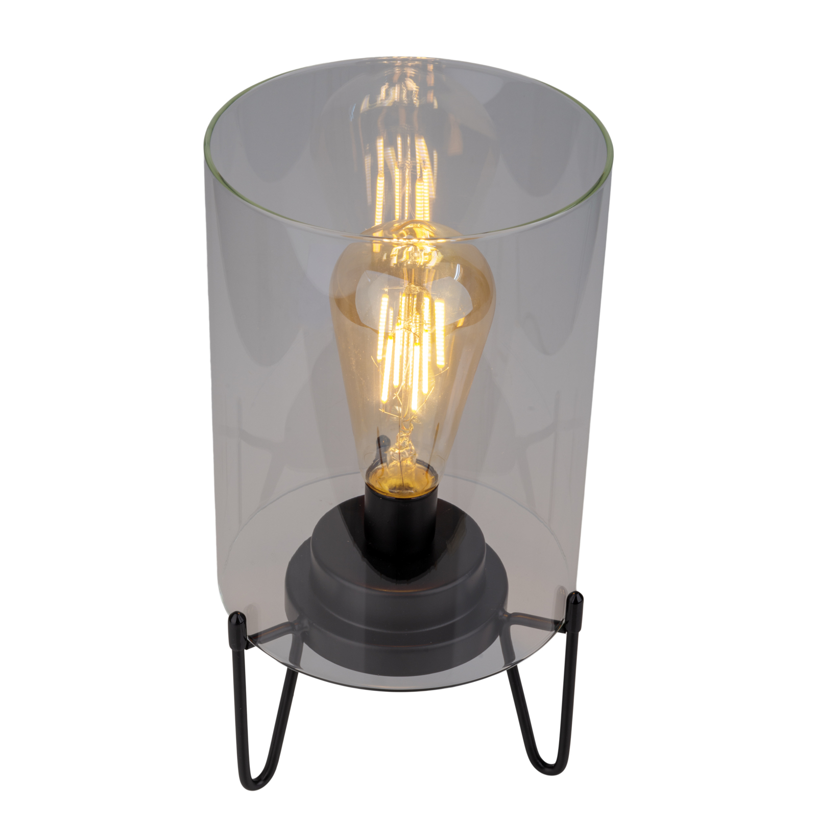 LED-Tischleuchte LONNA - schwarz - Glas - mit Timer