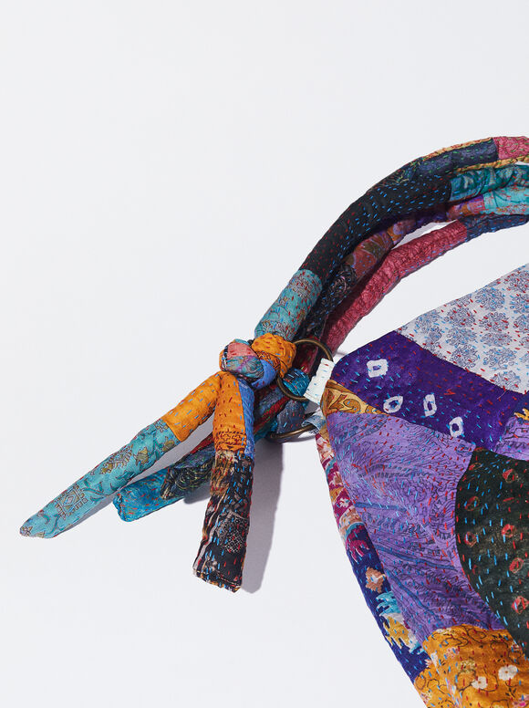 Bolsa de ombro de seda - Multicolorida