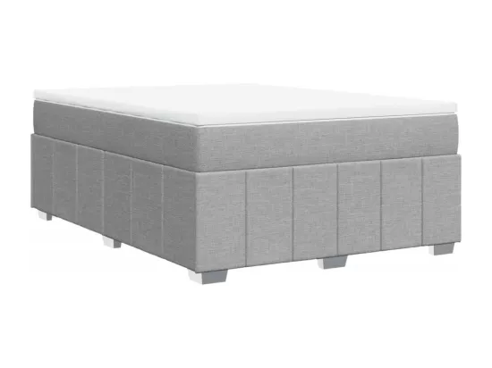 Sommier à lattes de lit avec matelas Gris clair 160x200cm Tissu