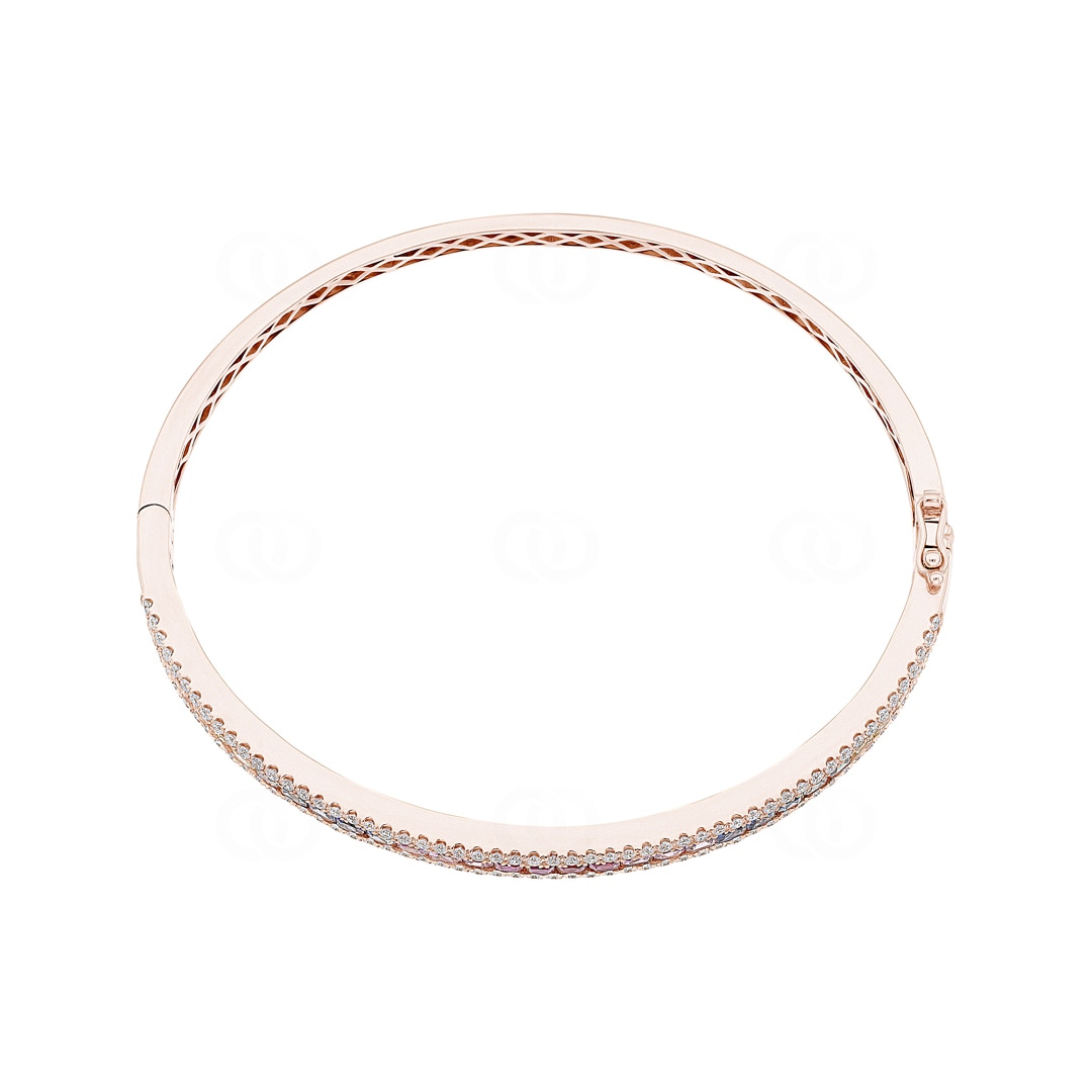 Rainbow Saphir Armreif 750/18 K Roségold mit Diamanten 0.90 ct H/si