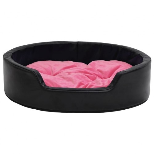 Sofá vidaXL com almofada lavável, preto e rosa, para cães e gatos.