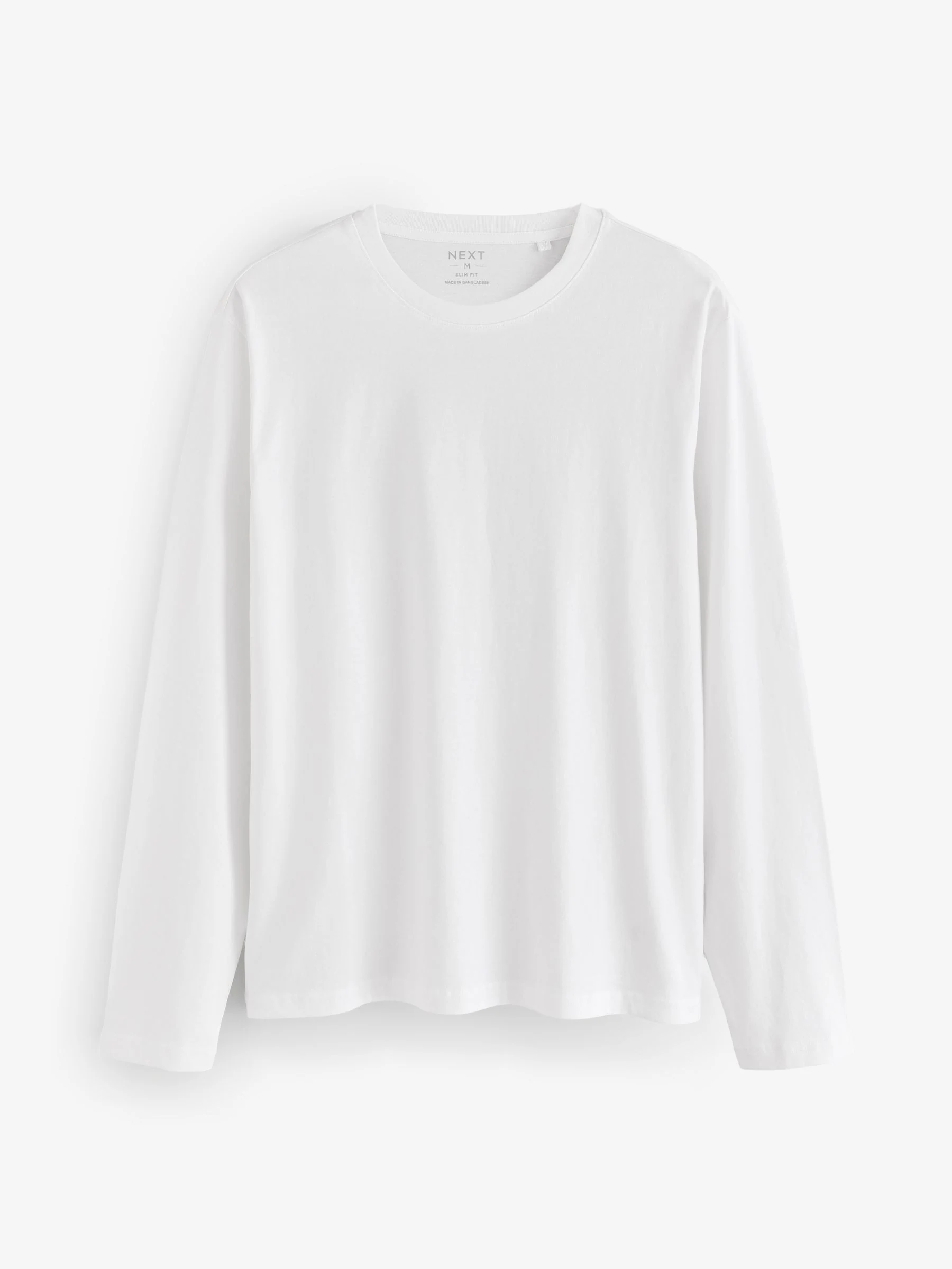 Zwart/Wit/Grijs/Blauw - Slim Fit - verpakking van 5 regular-fit T-shirts met lange mouwen van 100% katoen