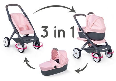 Smoby Maxi-Cosi Dukkevogn 3-i-1, Rosa