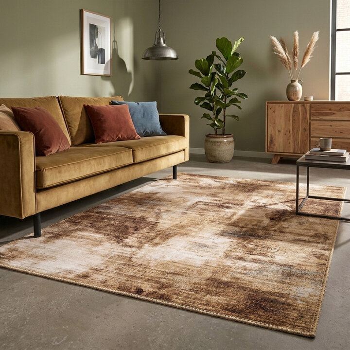 Modern vloerkleed - Strong Goud | Stijlvol
