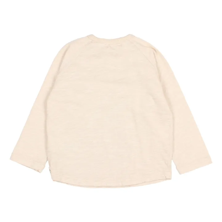 Búho T-Shirt Coton Bio Flammé Poche Bébé | Ecru