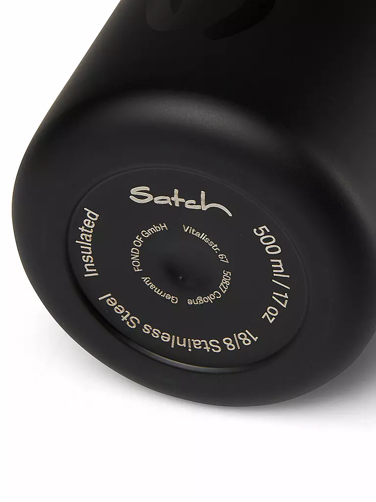SATCH Trinkflasche 0,5l Edelstahl Black schwarz