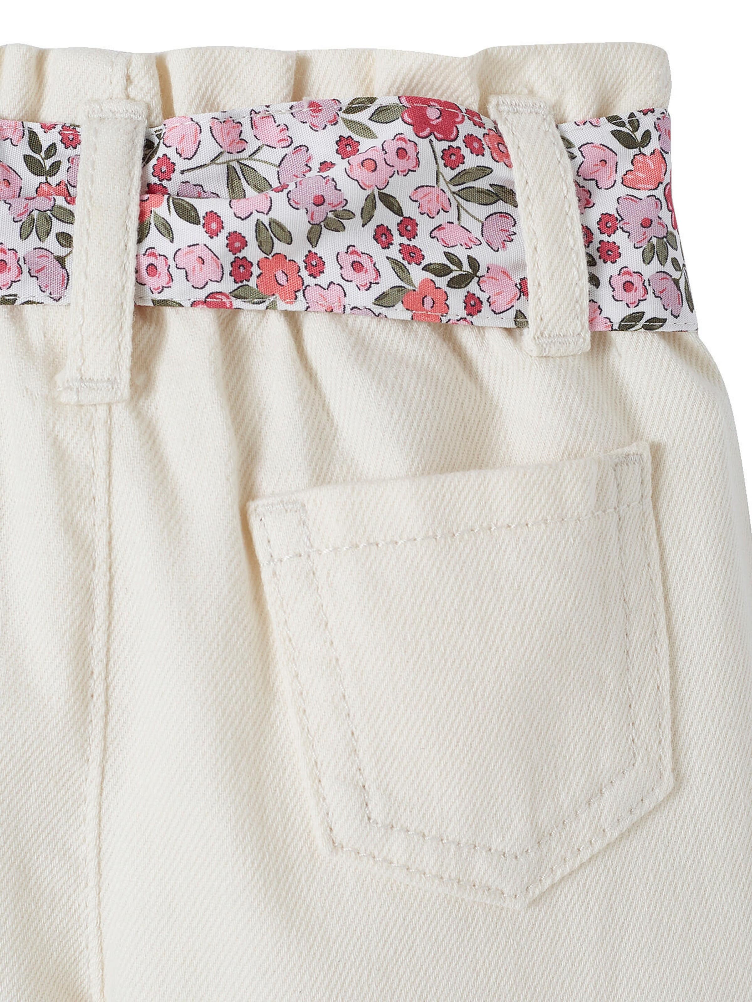 Vertbaudet Baby Paperbag-Hose mit Stoffgürtel wollweiß