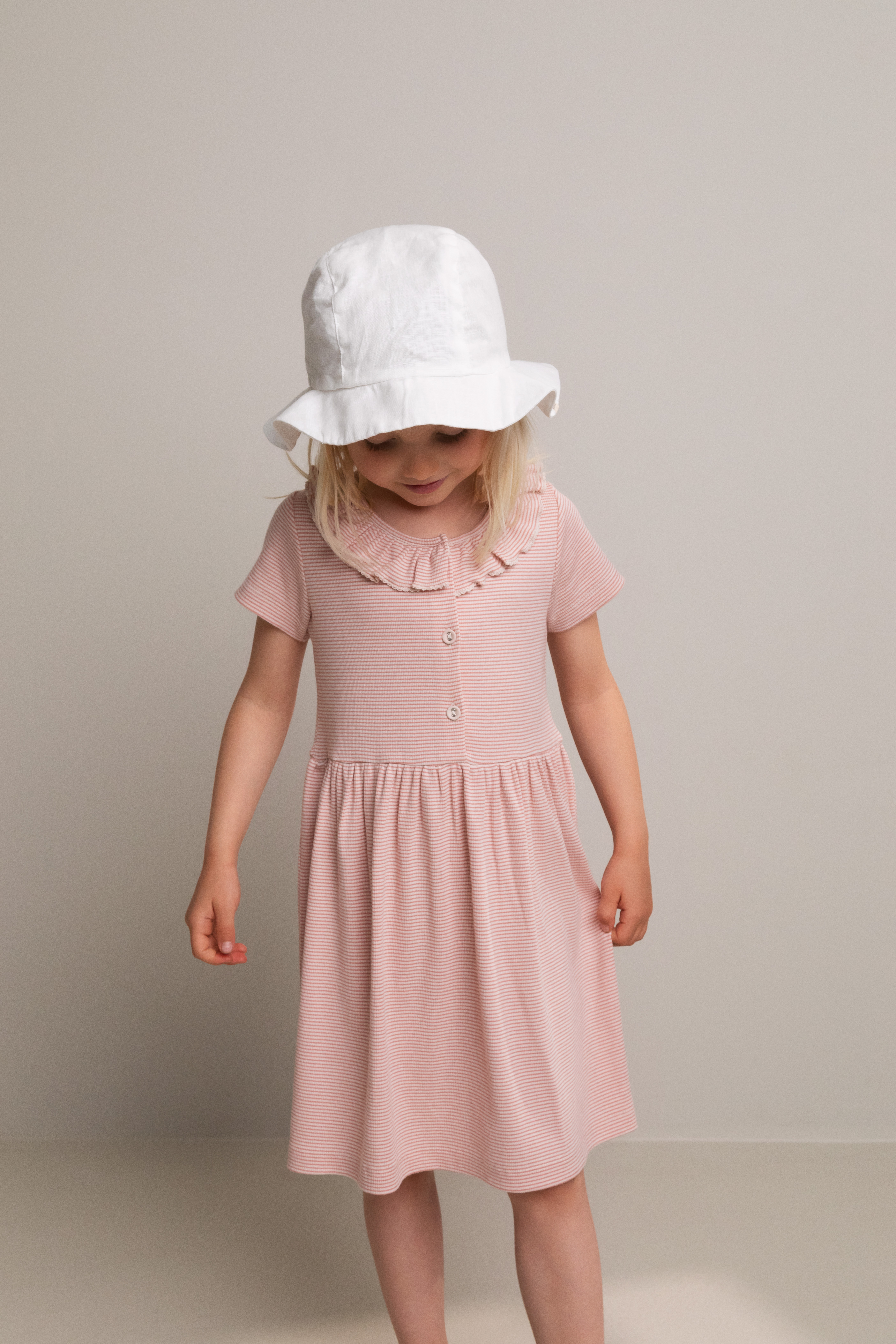 Kurzarm-Kleid DAMA in evening sun stripe