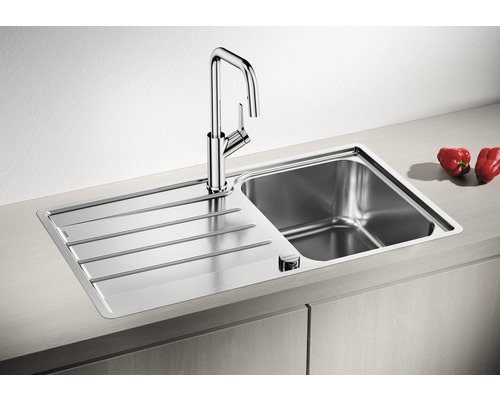 Blanco LEMIS 45 S-IF spoelbak, 860 x 500 mm, roestvrij staal, geborstelde afwerking, 523031