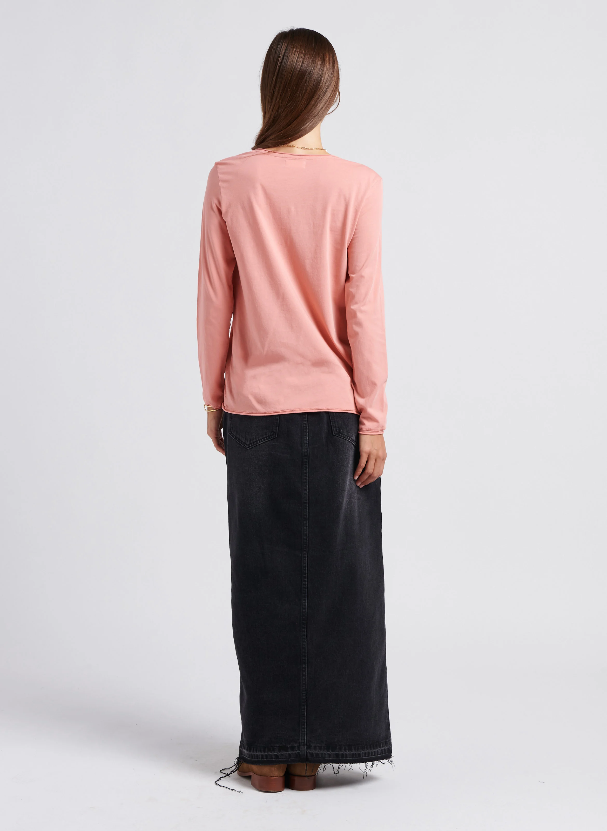 NETE - Jupe longue en coton | Noir