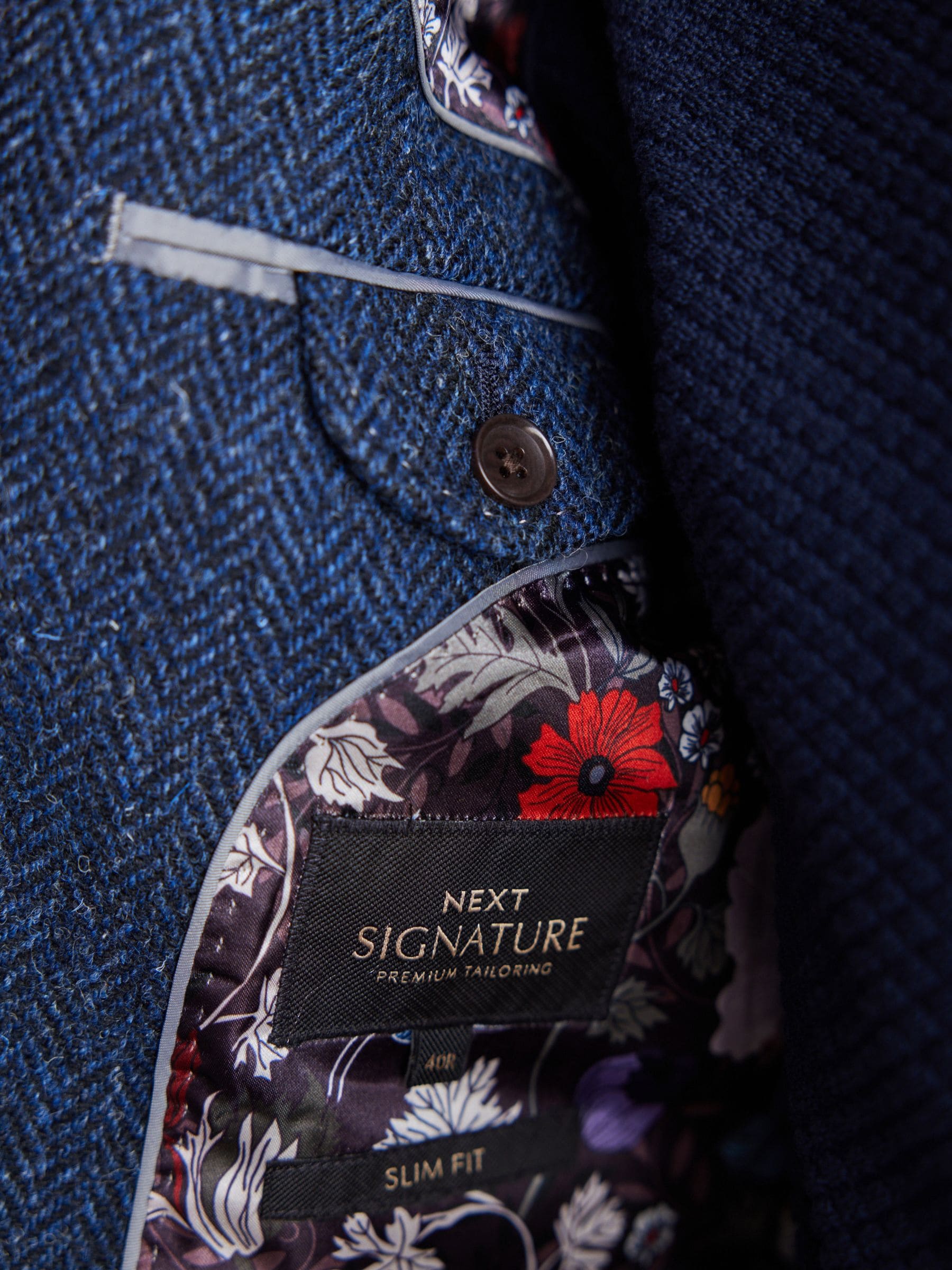 Blauw - Signature - Harris tweed Britse wollen blazer
