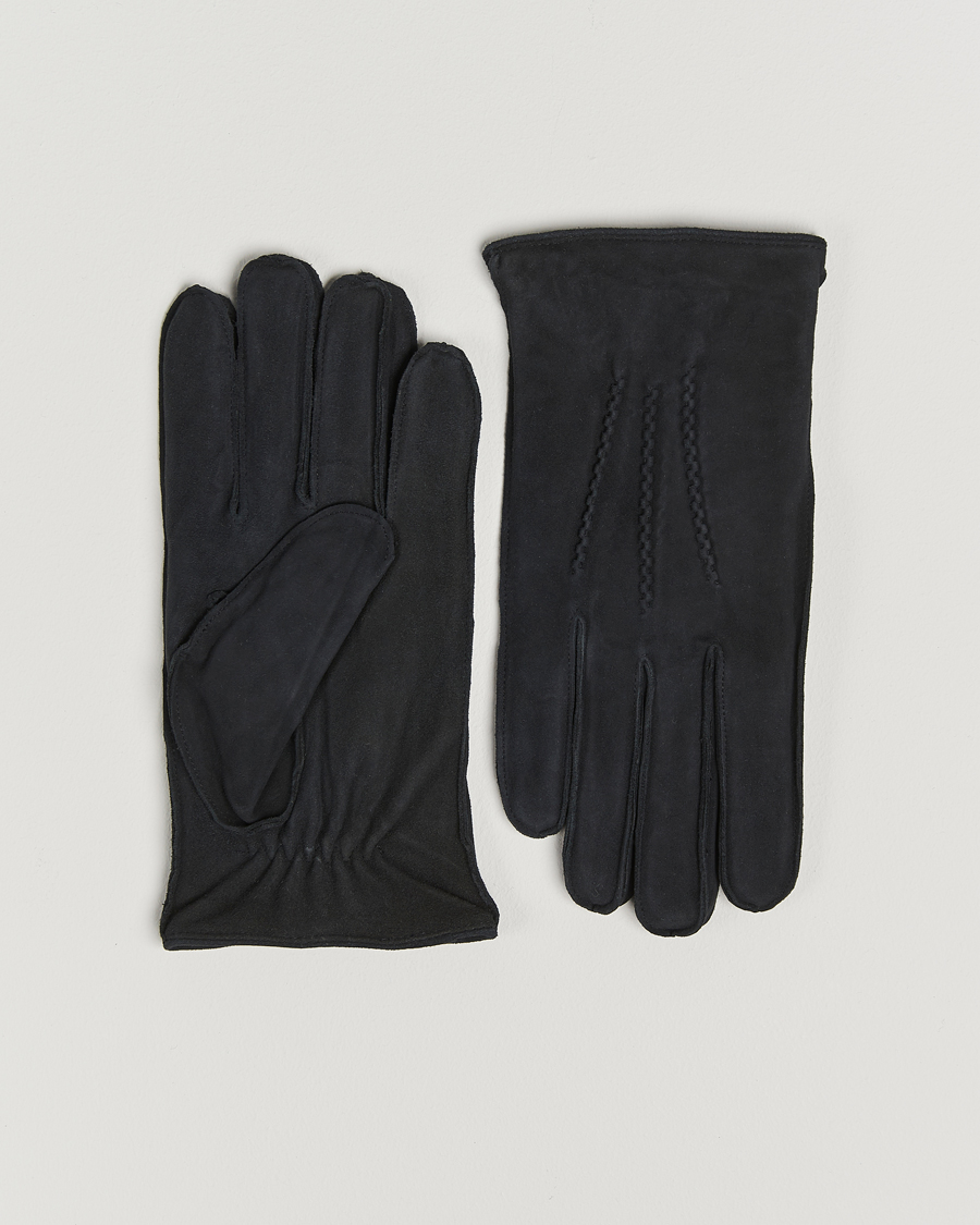 Amanda Christensen Lined Suede Gloves Black