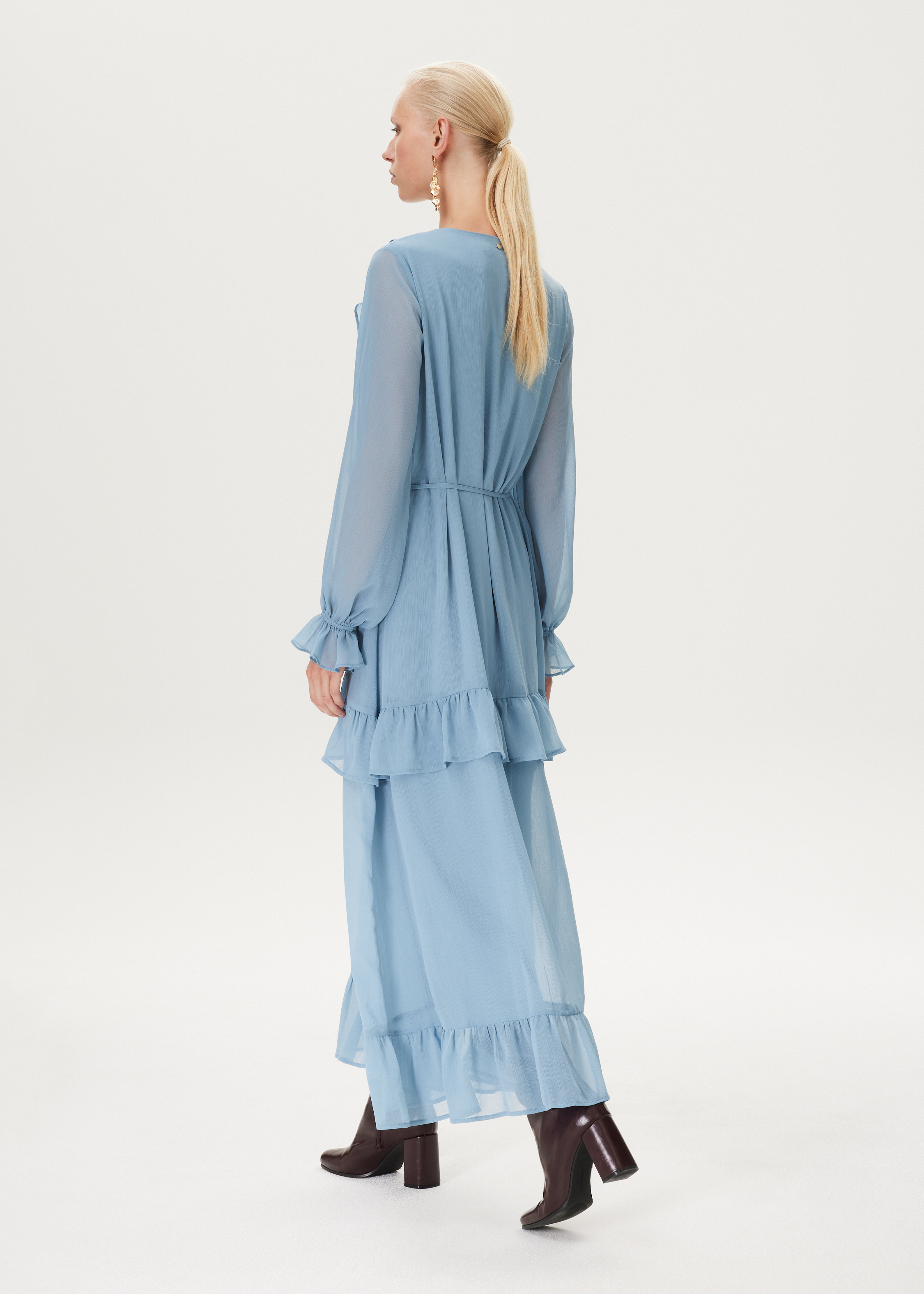 Maxi jurk met ruffles