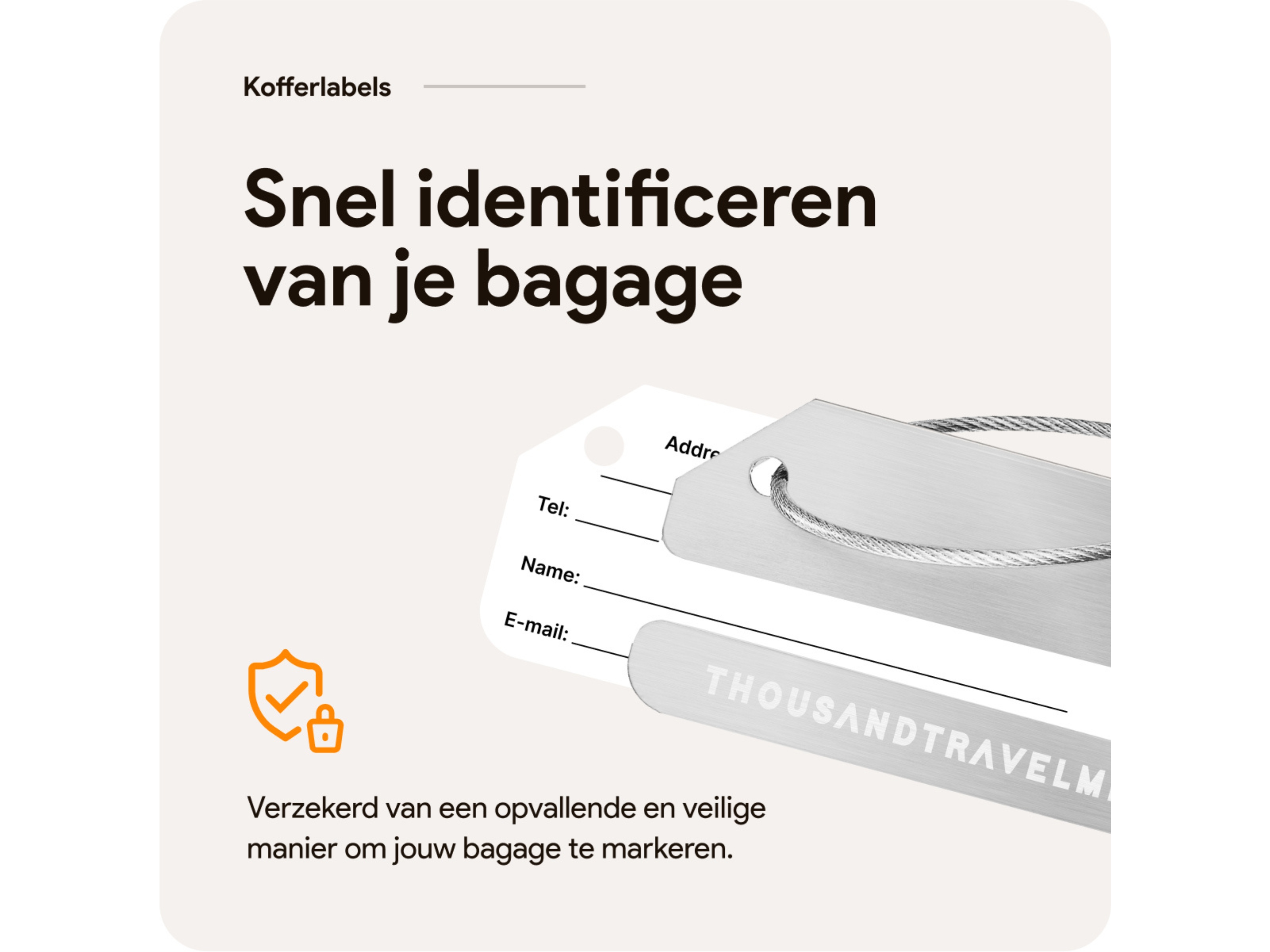 Thousandtravelmiles aluminium bagagelabels - Set van 5