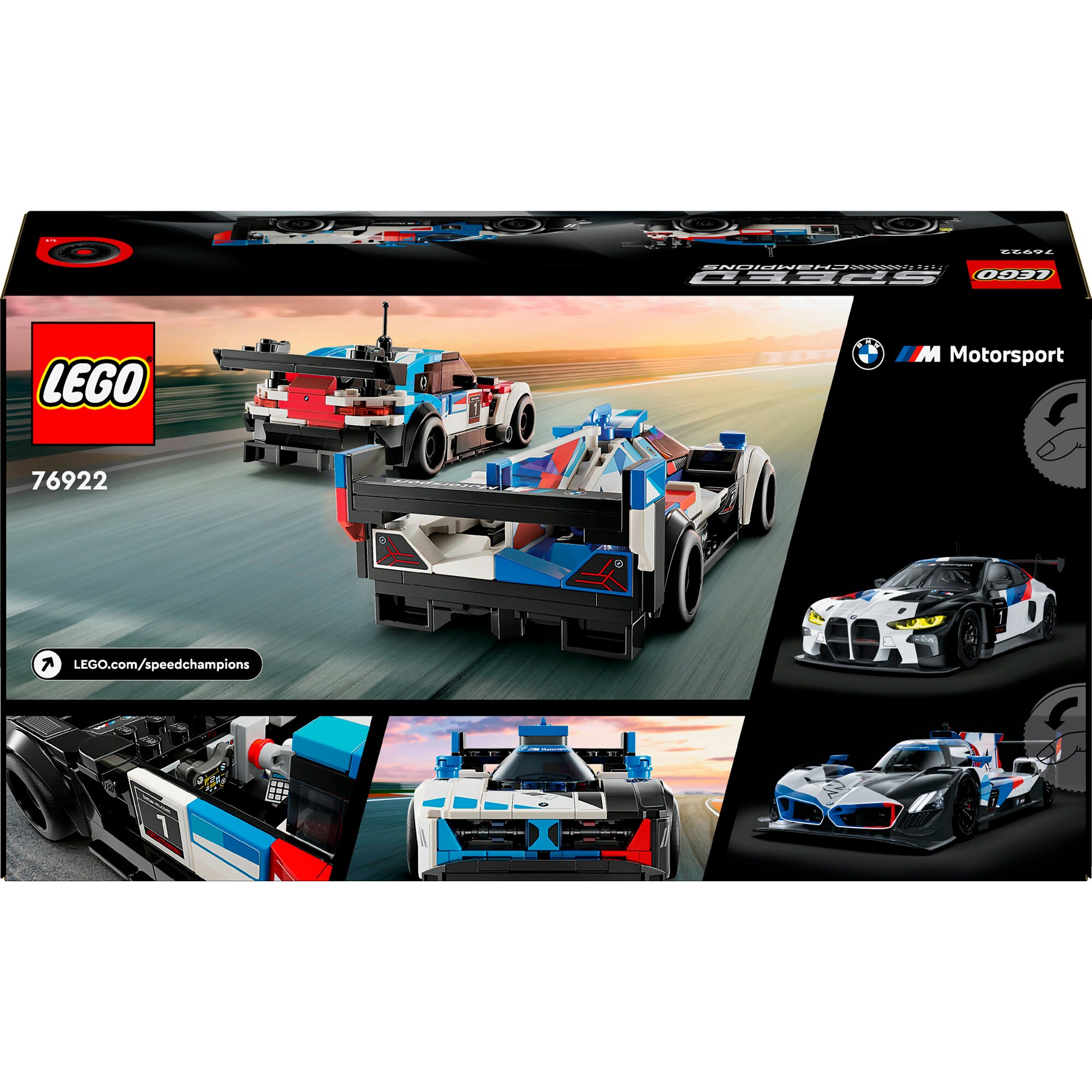 LEGO Konstruktionsspielzeug Speed Champions BMW M4 GT3 & BMW M Hybrid V8 Rennwagen