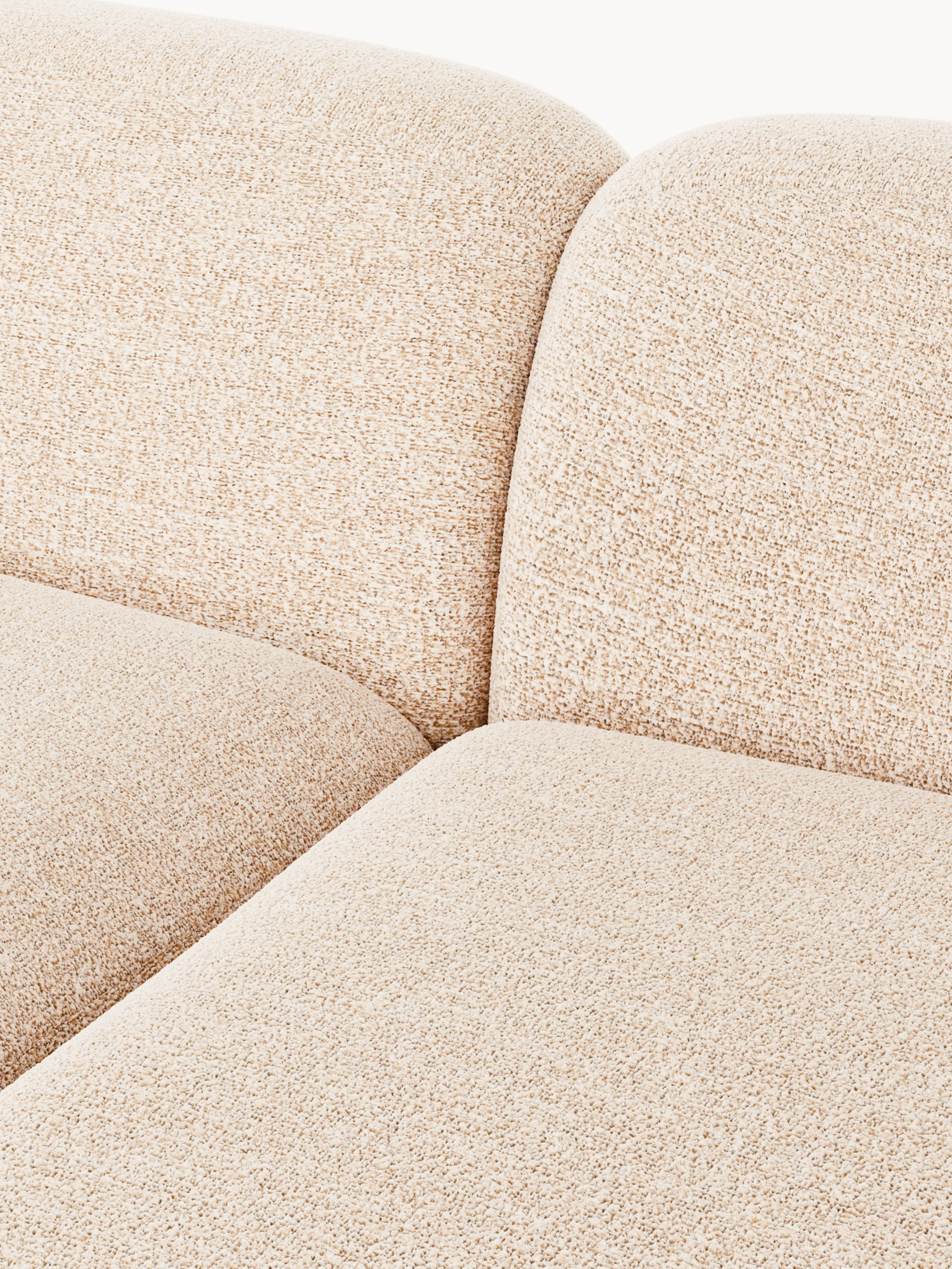 Modulaire bouclé hoekbank Wolke (4-zits) met chaise longue