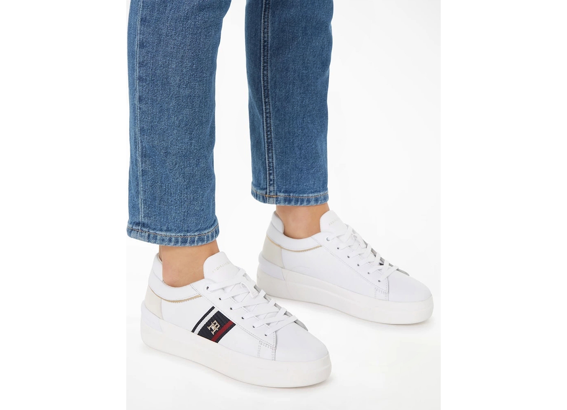 Corp webbing court sneaker 7387 blanc