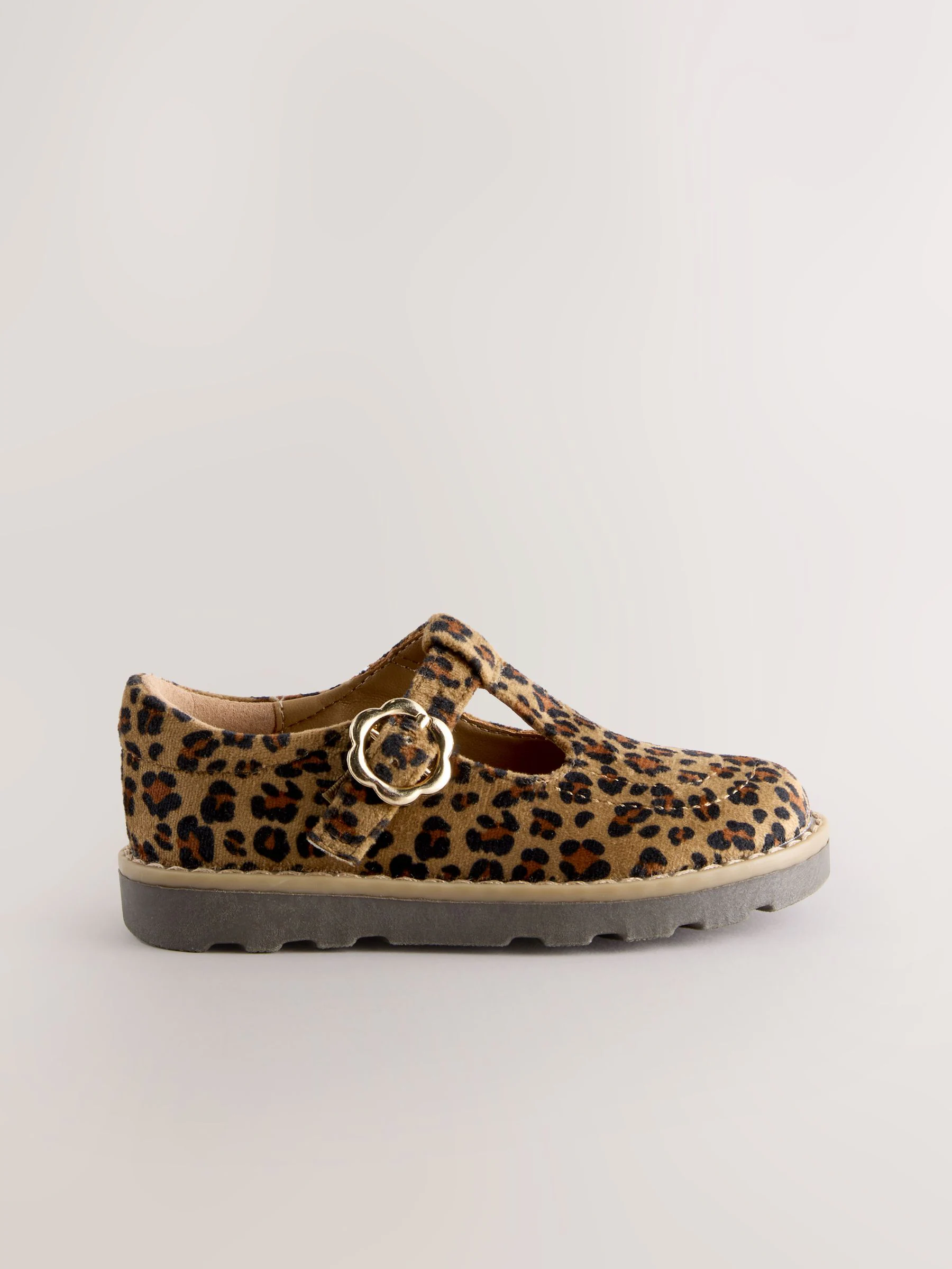 Bruin/dierenprint - Schoenen met T-bandje