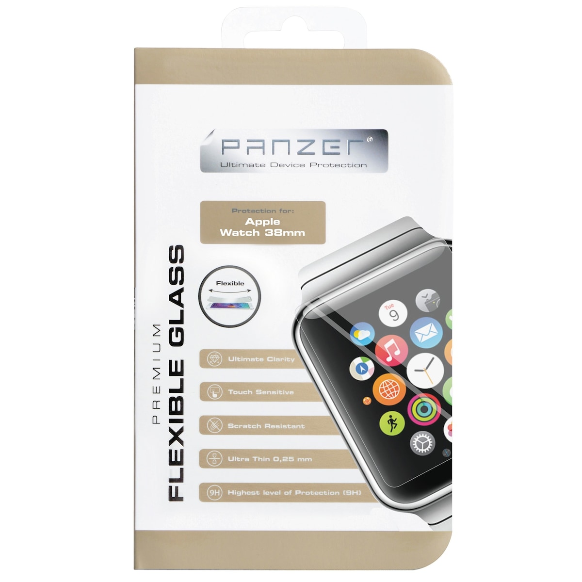Panzer skjermbeskytter for Apple Watch 38 mm