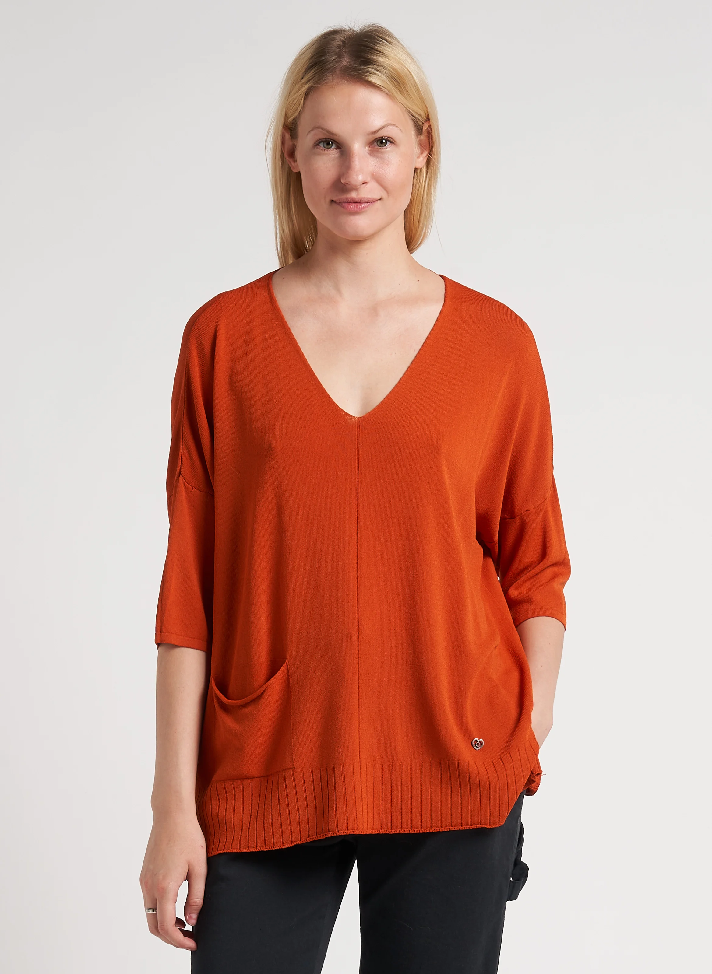 Pull oversize en maille fine | Orange
