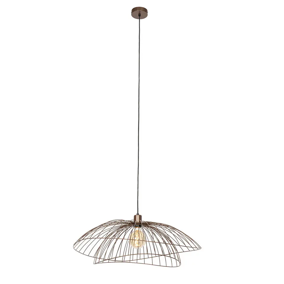 Qazqa hanglampen pua bruin e27