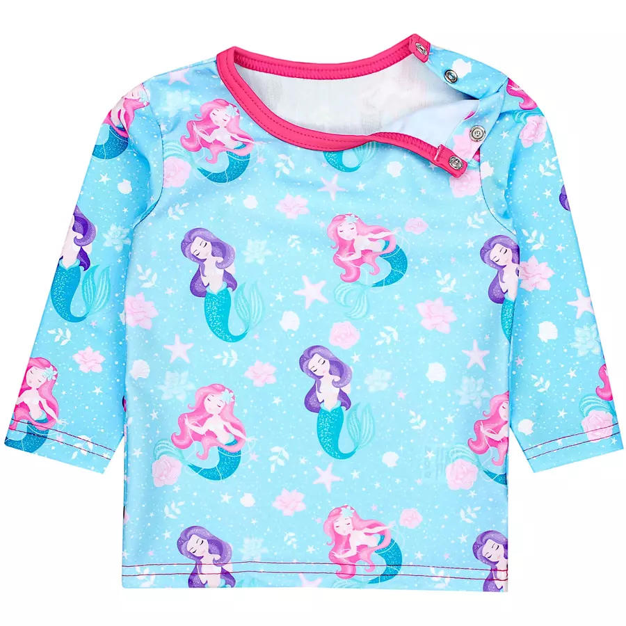 Aquarti Baby Mädchen Zweiteiler Badeanzug Bade-Set Bade T-Shirt Badehose türkispink