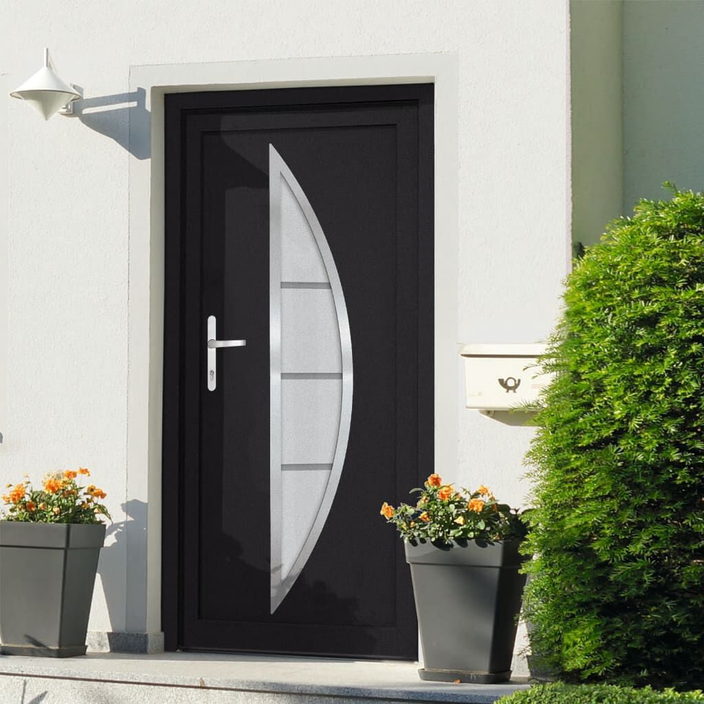 vidaXL Voordeur, antraciet, 88x200 cm, PVC