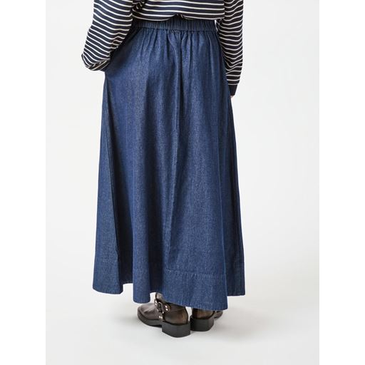 Neo Noir Yaya Denim Long Nederdel, Dark Blue, 40