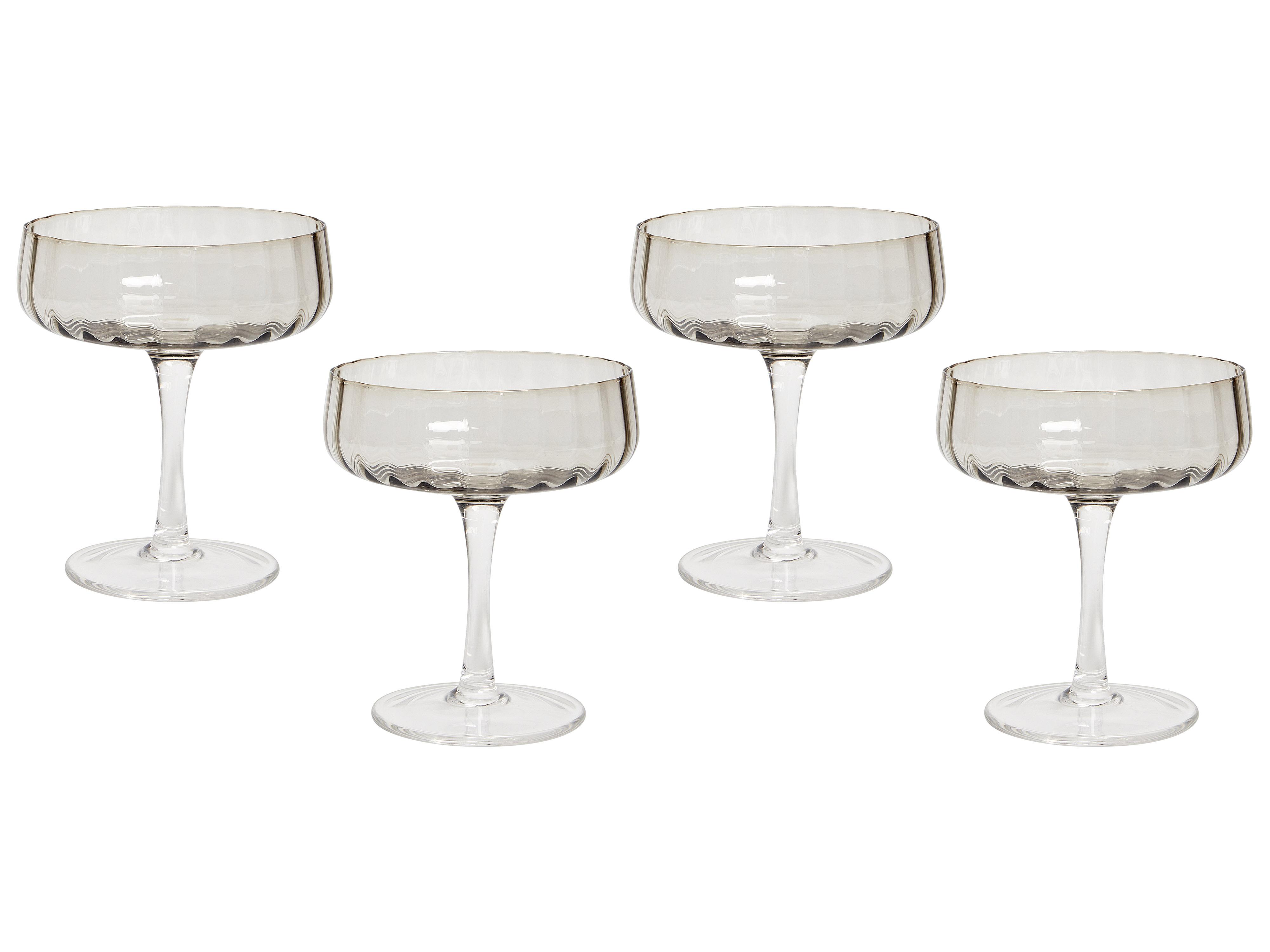 Set van 4 champagne coupes QUARTZ 170 ml Grijs