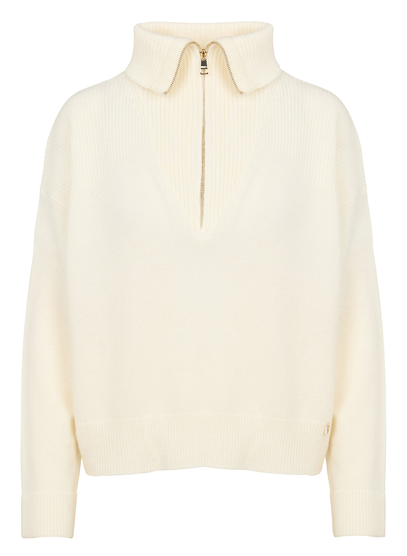 Pull zippé en laine | Blanc