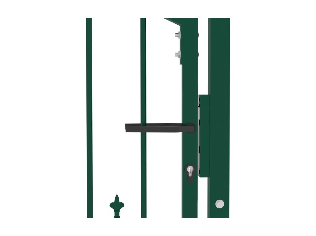 Portail de cl?ture avec pointes Acier 100x100 cm Vert