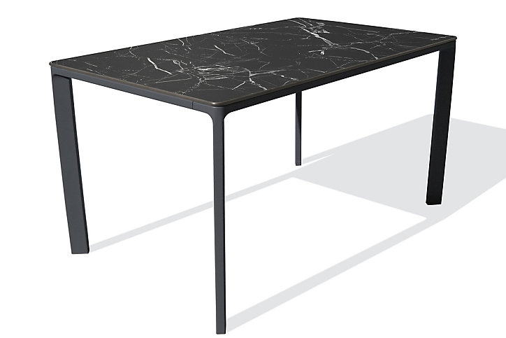 Table de jardin Meet en aluminium coloris noir L.147 x l.77 x H.73 cm