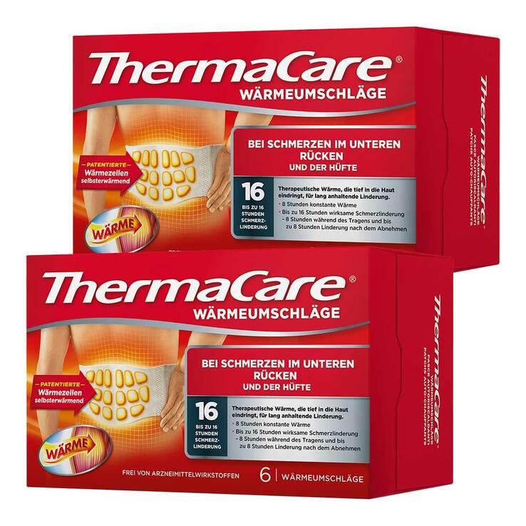 Thermacare Rückenumschläge S-XL zur Schmerzlinderung, 2x6 St