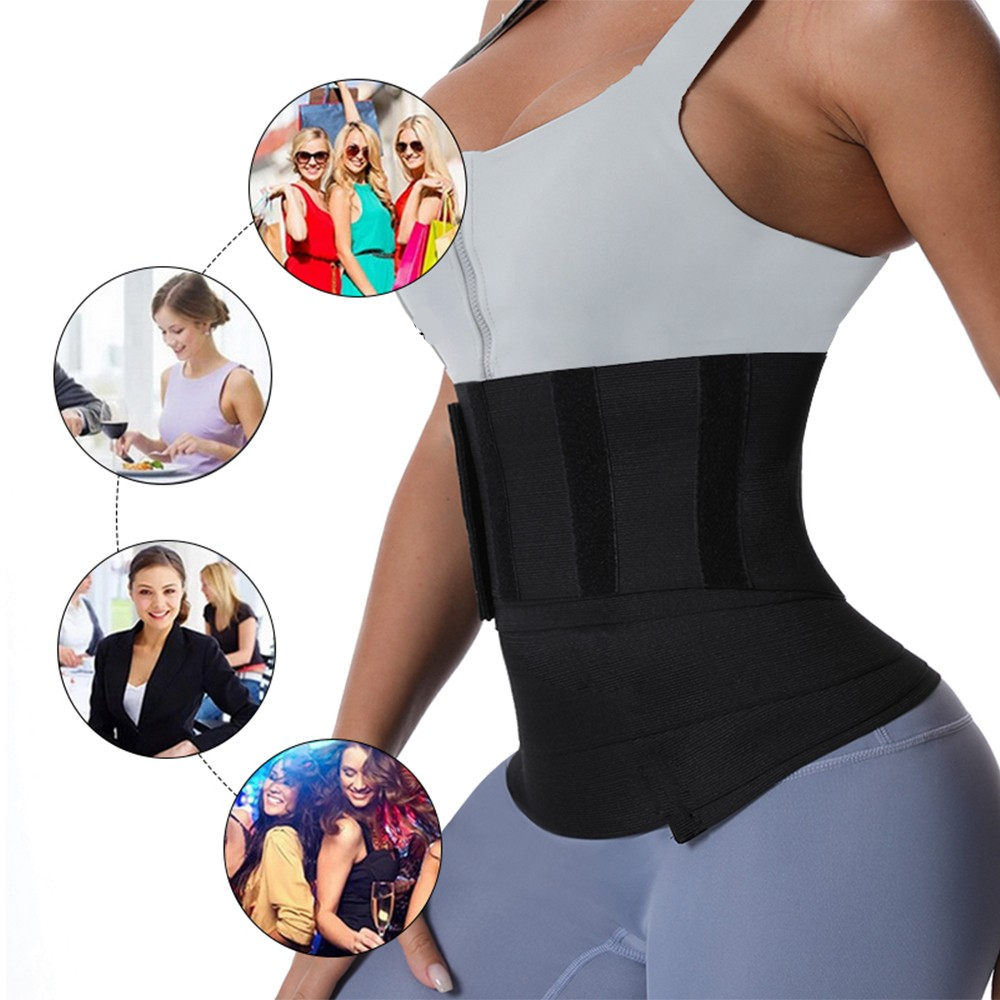 (Gr. S) Unisex Fitness Taillengürtel Schwitzgurt - Schwarz