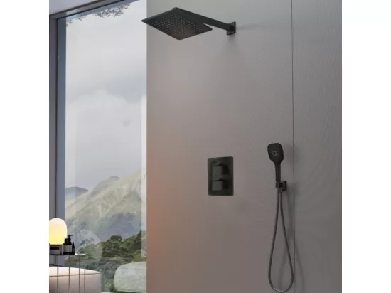 Colonne de douche encastrée carré PAINI Ruby Noir Mat