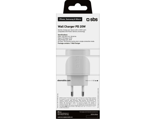 SBS - Chargeur secteur Chargeur Power Delivery 20 W