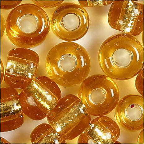 Rocaiperler, guld 25g hulstr. 0,6-1,0 mm