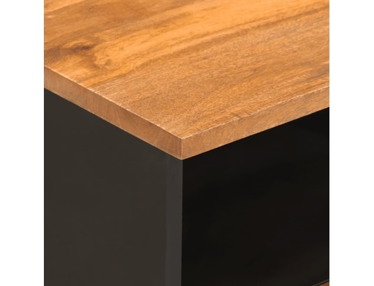 VIDAXL - Tables de chevet 2 pcs marron et noir bois de manguier solid...