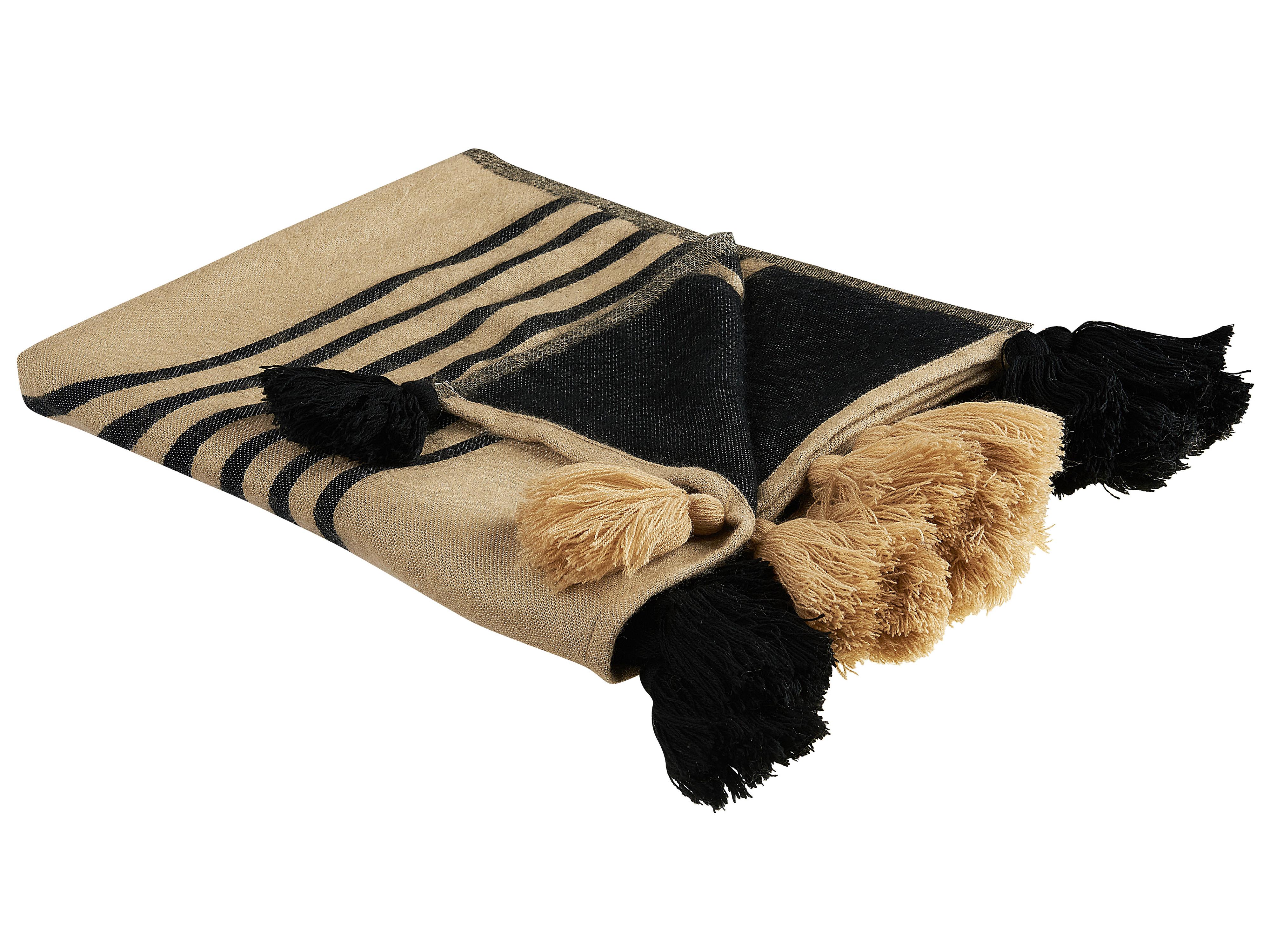 Plaid THAPREK Stof 130 x 170 cm Beige
