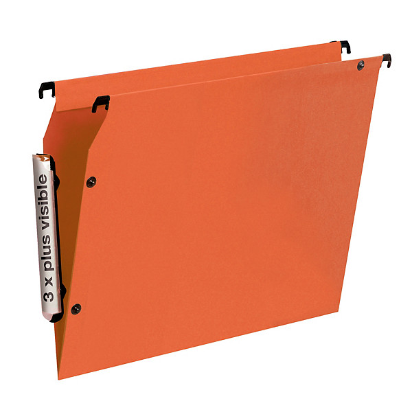 10 dossiers en polypropylène fond V  Esselte pour armoires coloris orange