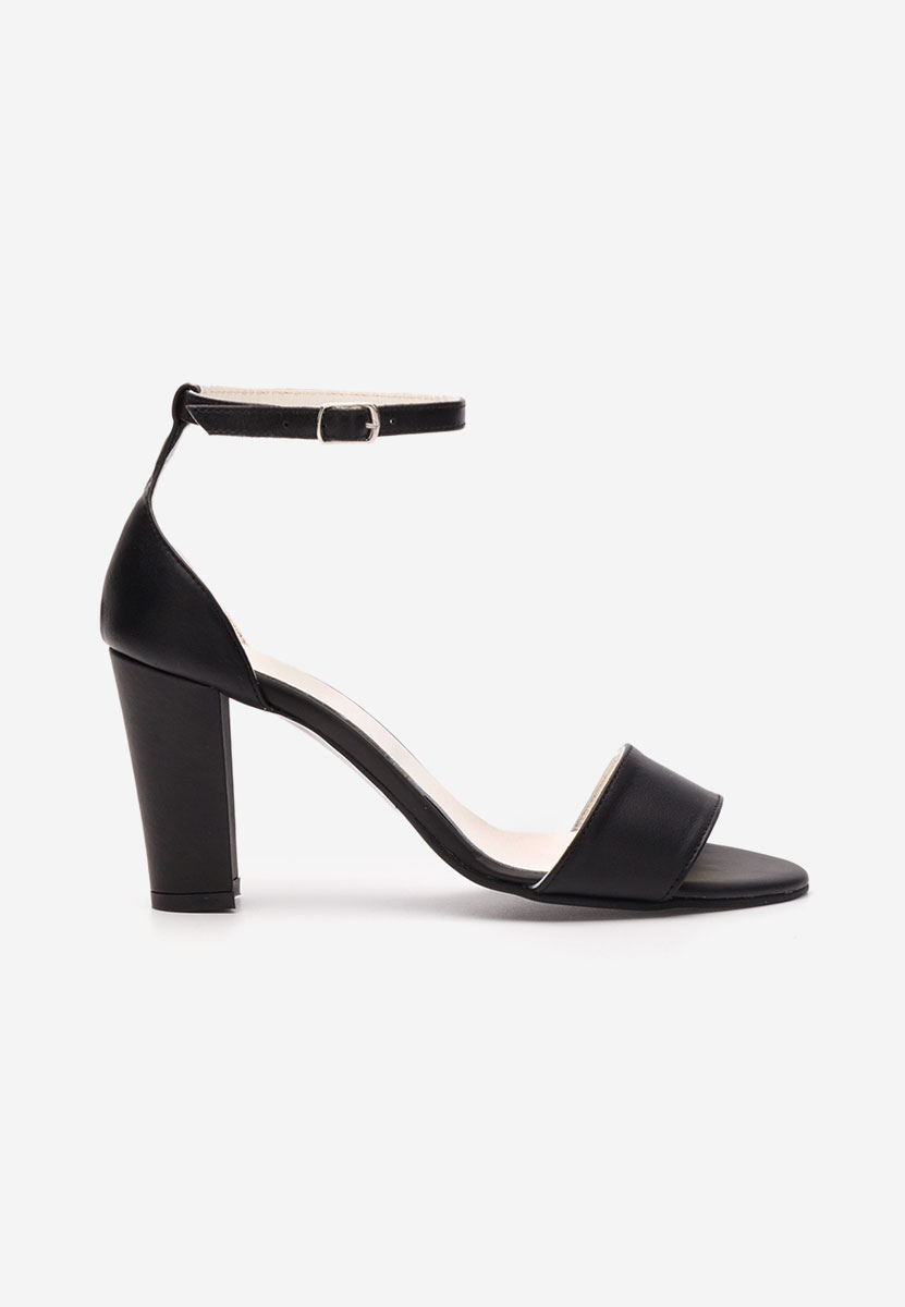 Sandales en cuir naturel noires Amais