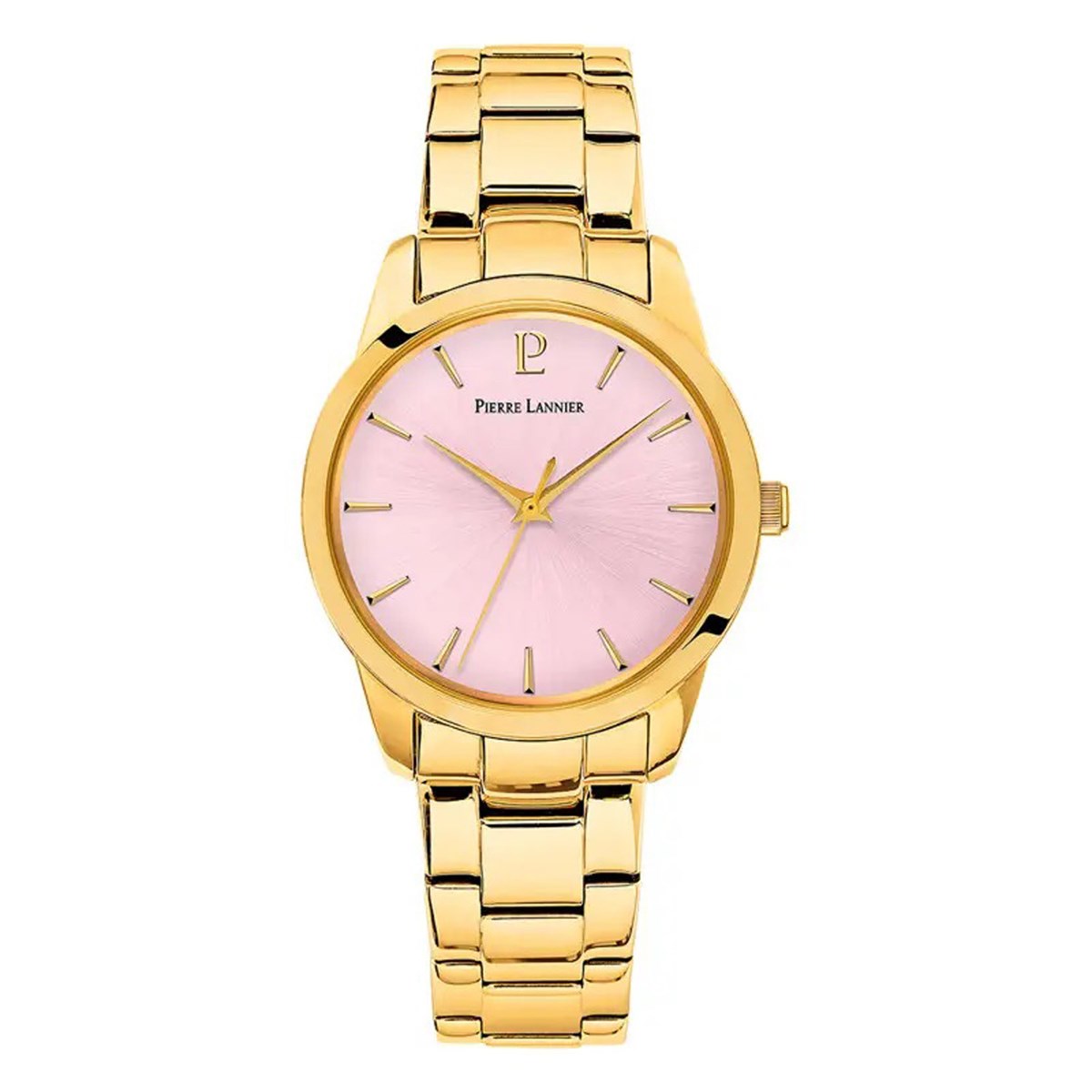 Coffret femme ROXANE cadran rose bracelet acier doréPierre Lannier x Les Interchangeables Edition Limitée