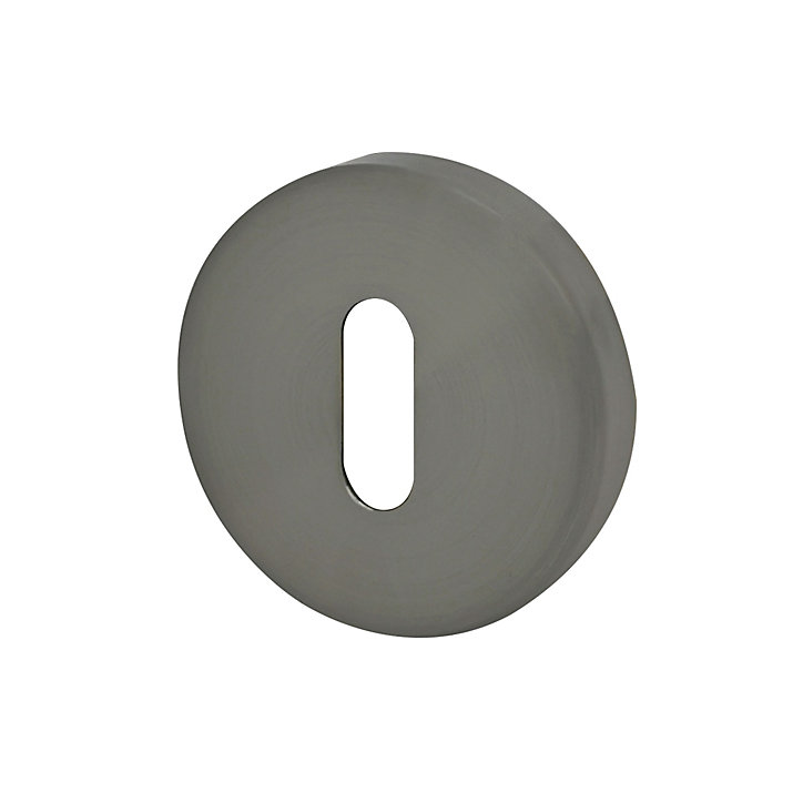 Rosace de fonction rond à visser à serrure Duod acier effet nickel satin gris Ø52mm
