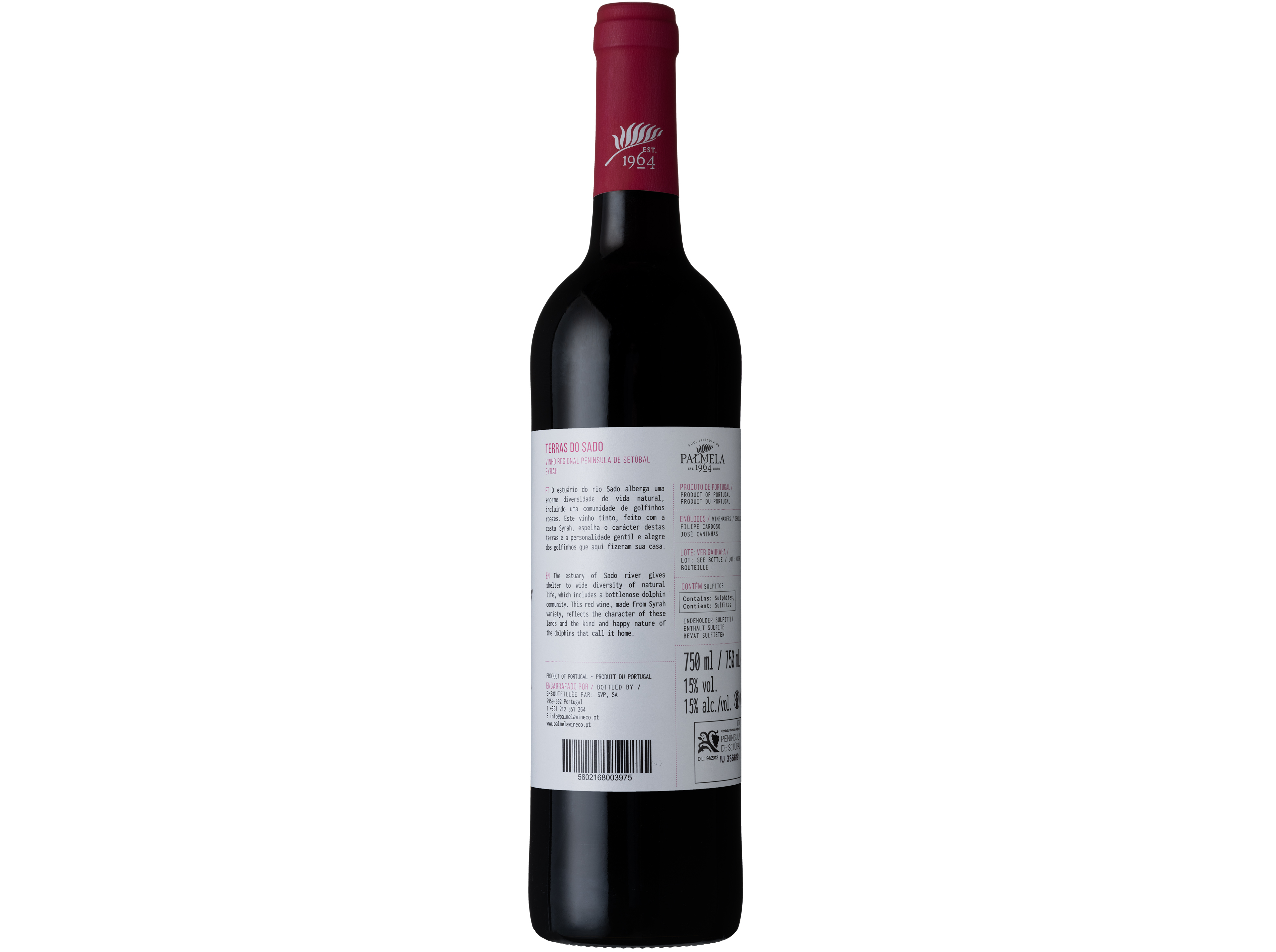VINHO TINTO TERRAS DO SADO SYRAH SETUBAL 0.75L
