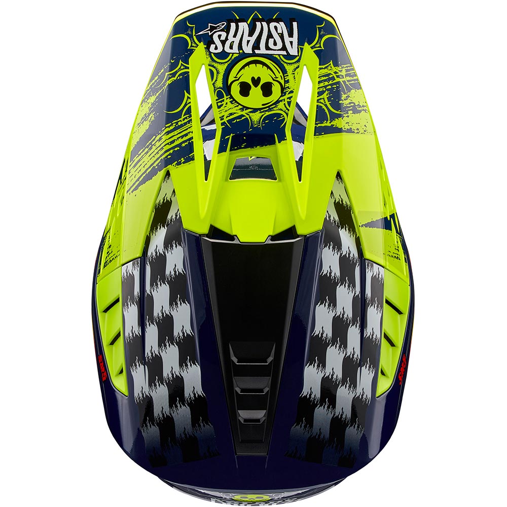 Alpinestars - Casque S-M5 Rash Navy / Jaune fluo / Brillant