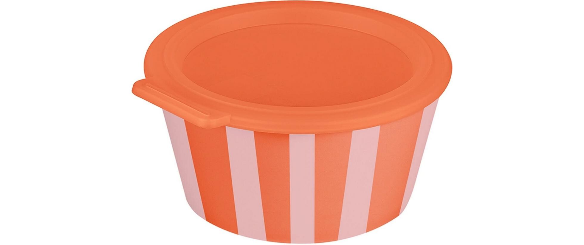 Schale Nora Box Stripes 14.7 cm, 1 Stück, Strong CoralSchale mit Deckel